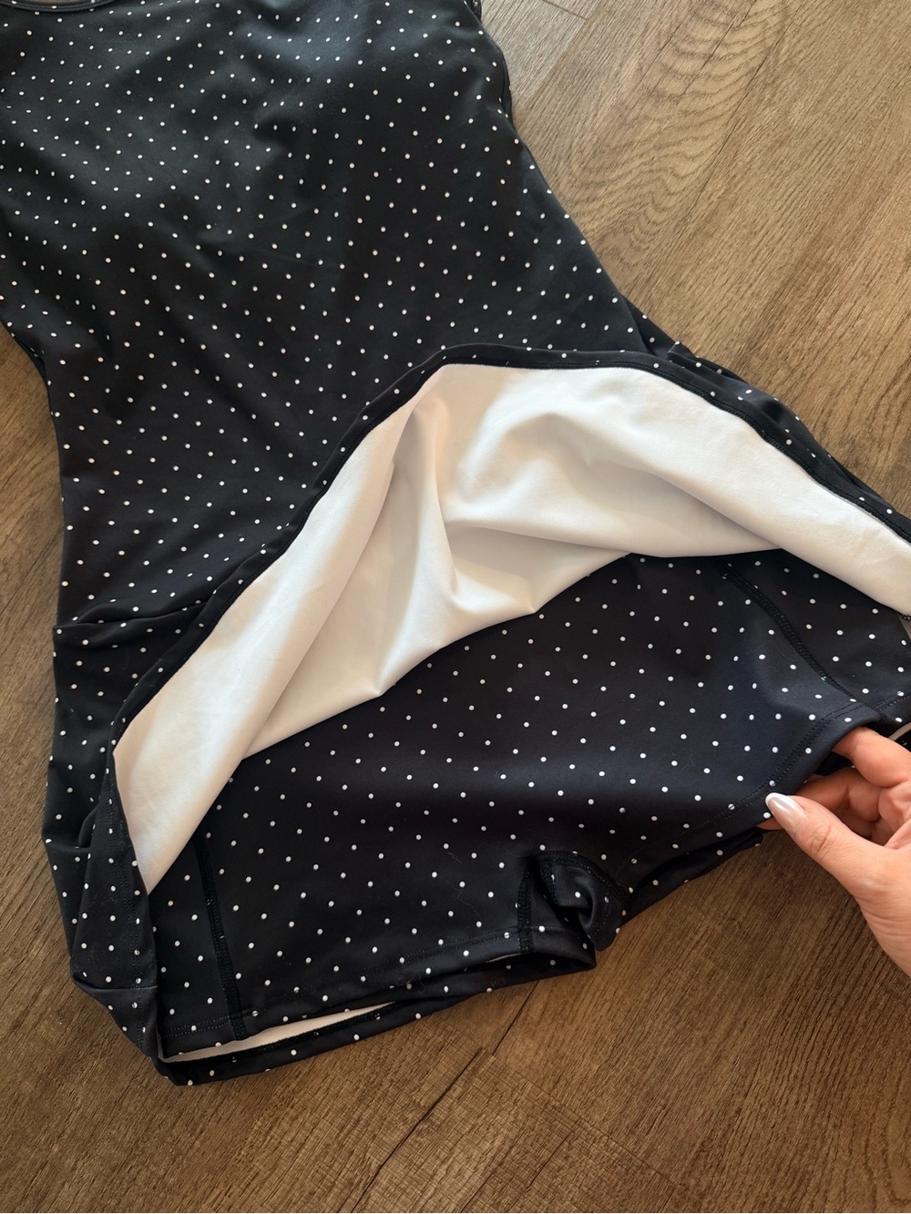 Drop Waist Polka Dot Athletic Dress - Picture 2 of 4